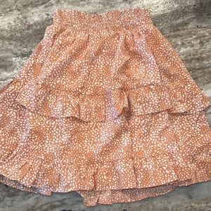 Peach Spotted Mini Skirt